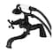 Kingston Brass KS227MB Deck Mount Clawfoot Tub Faucet with Hand Shower, Matte Black KS227MB - alternate 1